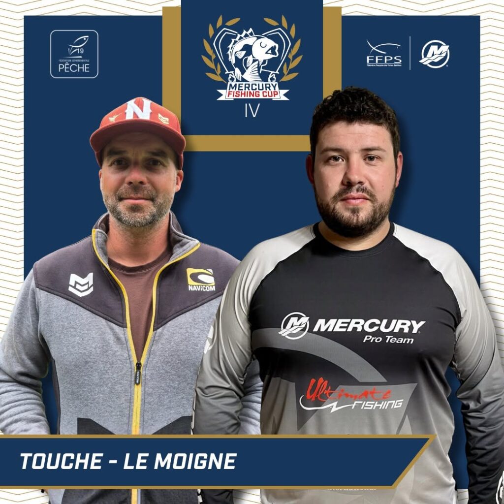 Portrait officiel de l'équipe TOUCHE / LE MOIGNE, engagée à la Mercury Fishing Cup IV à Bort-les-Orgues