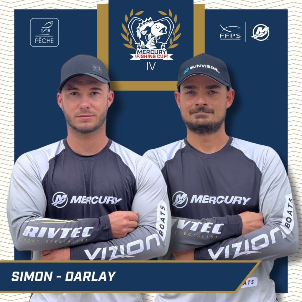 Portrait officiel de l'équipe SIMON / DARLAY, engagée à la Mercury Fishing Cup IV à Bort-les-Orgues