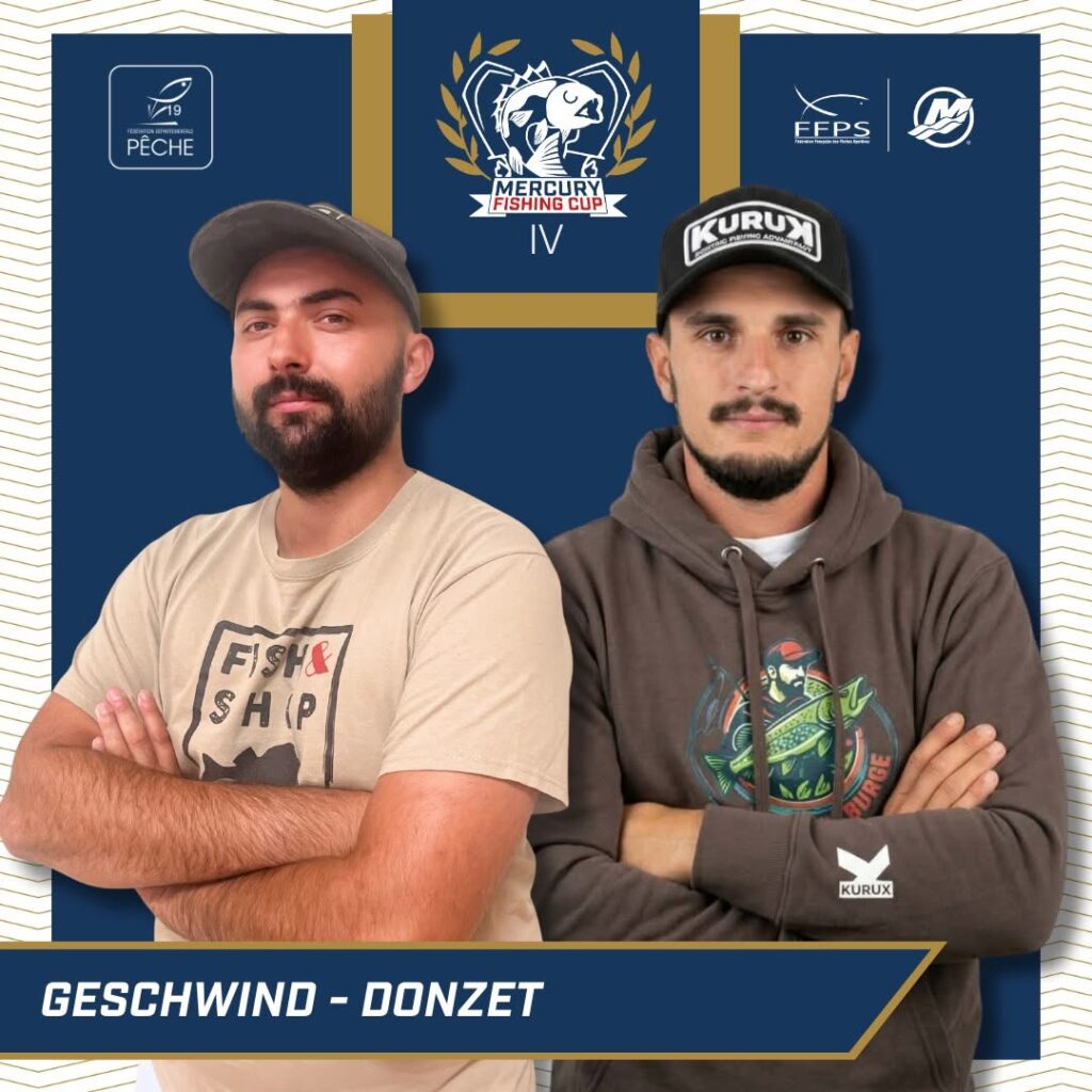 Portrait officiel de l'équipe GESCHWIND / DONZET, engagée à la Mercury Fishing Cup IV à Bort-les-Orgues
