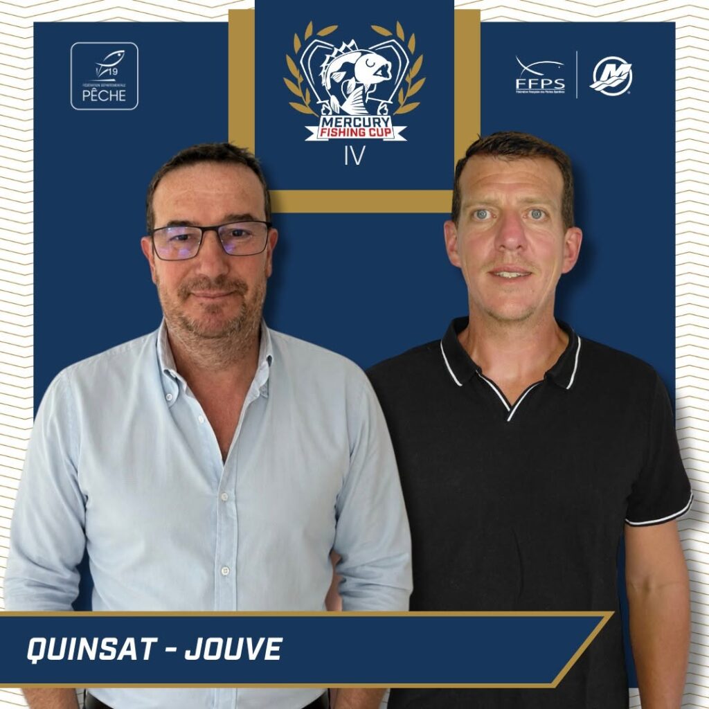 Portrait officiel de l'équipe QUINSAT / JOUVE, engagée à la Mercury Fishing Cup IV à Bort-les-Orgues