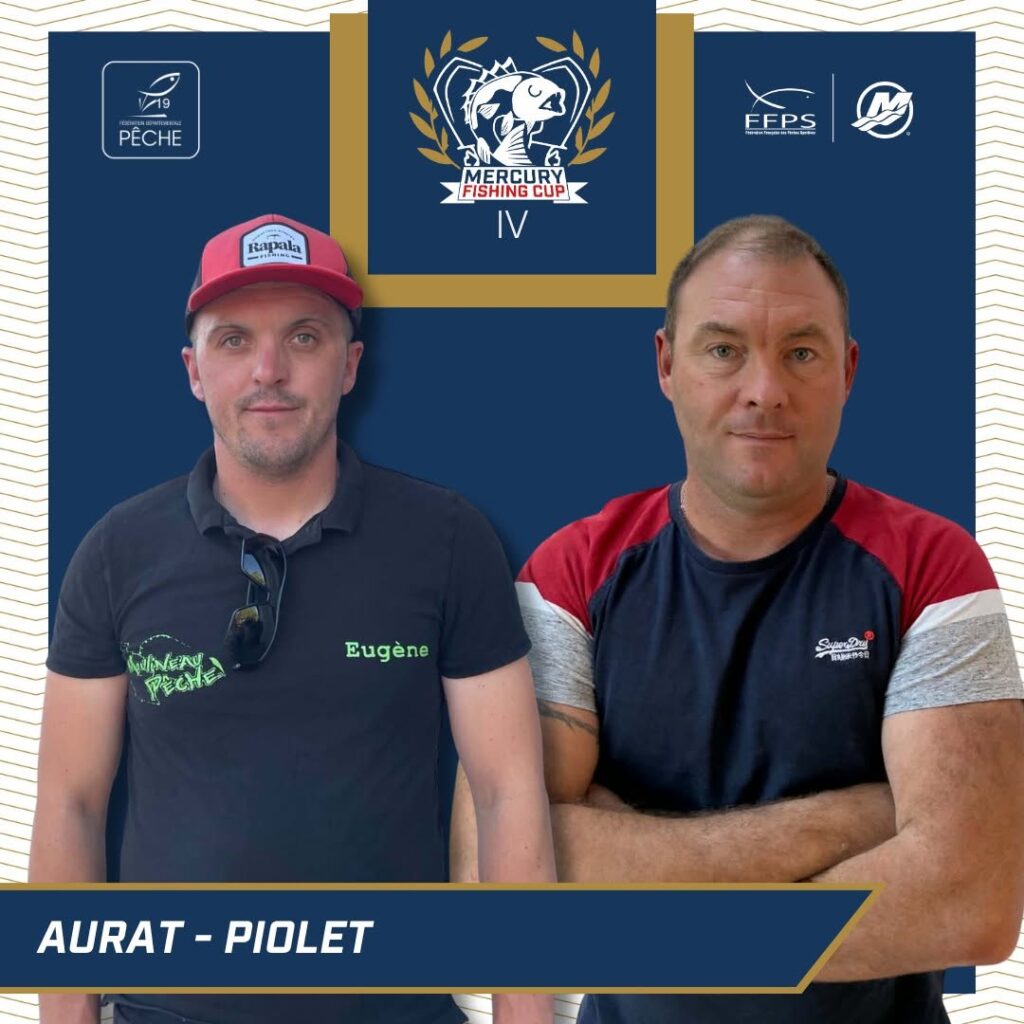 Portrait officiel de l'équipe AURAT / PIOLET, engagée à la Mercury Fishing Cup IV à Bort-les-Orgues