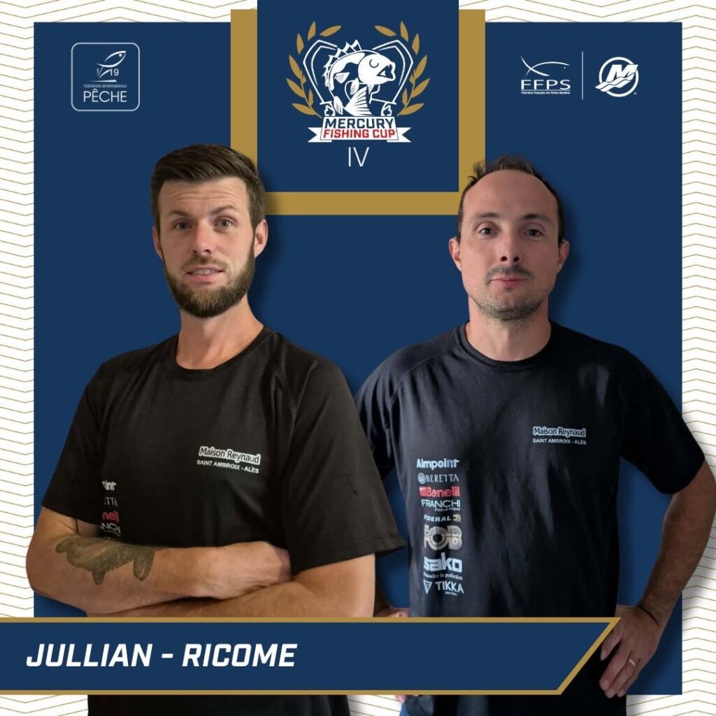 Portrait officiel de l'équipe JULLIAN / RICOME, engagée à la Mercury Fishing Cup IV à Bort-les-Orgues