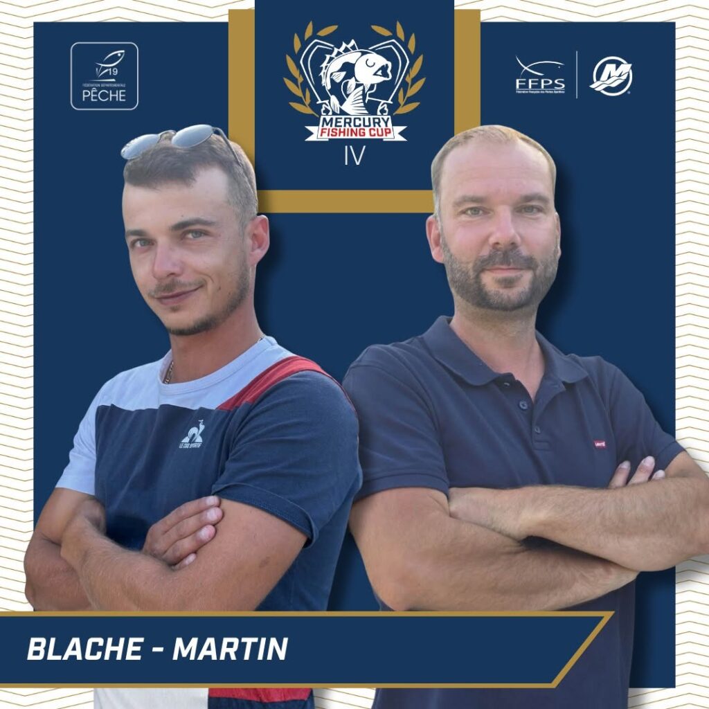 Portrait officiel de l'équipe BLACHE / MARTIN, engagée à la Mercury Fishing Cup IV à Bort-les-Orgues