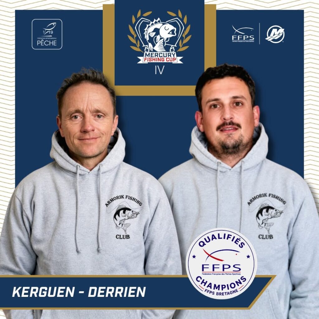 Portrait officiel de l'équipe KERGUEN / DERRIEN, engagée à la Mercury Fishing Cup IV à Bort-les-Orgues