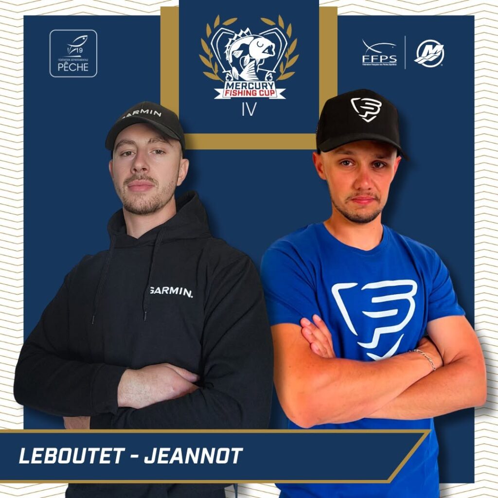 Portrait officiel de l'équipe LEBOUTET / JEANNOT, engagée à la Mercury Fishing Cup IV à Bort-les-Orgues