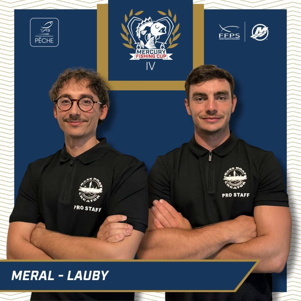 Portrait officiel de l'équipe MERAL / LAUBY, engagée à la Mercury Fishing Cup IV à Bort-les-Orgues