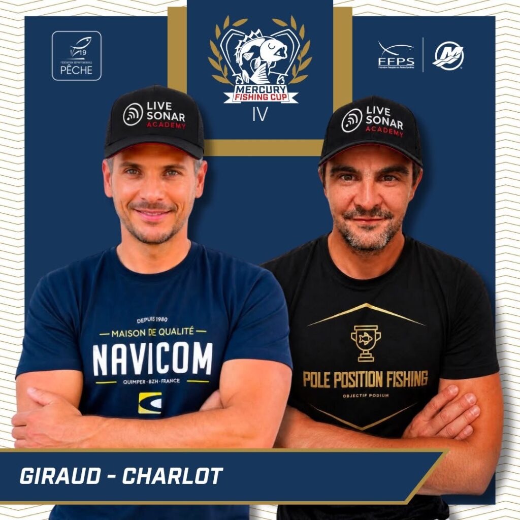Portrait officiel de l'équipe GIRAUD / CHARLOT, engagée à la Mercury Fishing Cup IV à Bort-les-Orgues