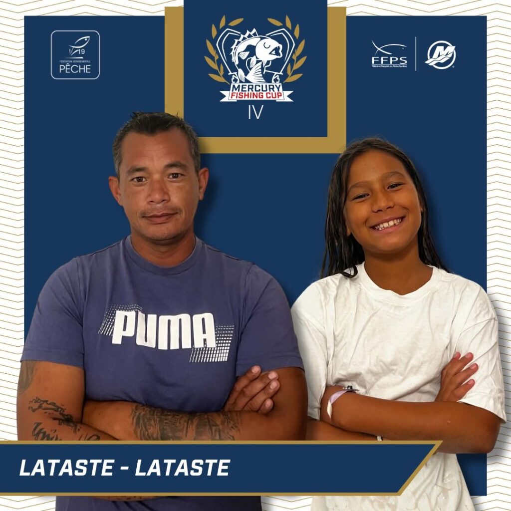 Portrait officiel de l'équipe LATASTE / LATASTE, engagée à la Mercury Fishing Cup IV à Bort-les-Orgues