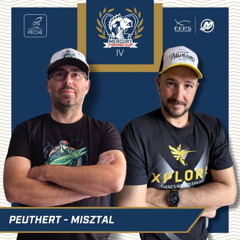 Portrait officiel de l'équipe PEUTHERT / MISZTAL, engagée à la Mercury Fishing Cup IV à Bort-les-Orgues