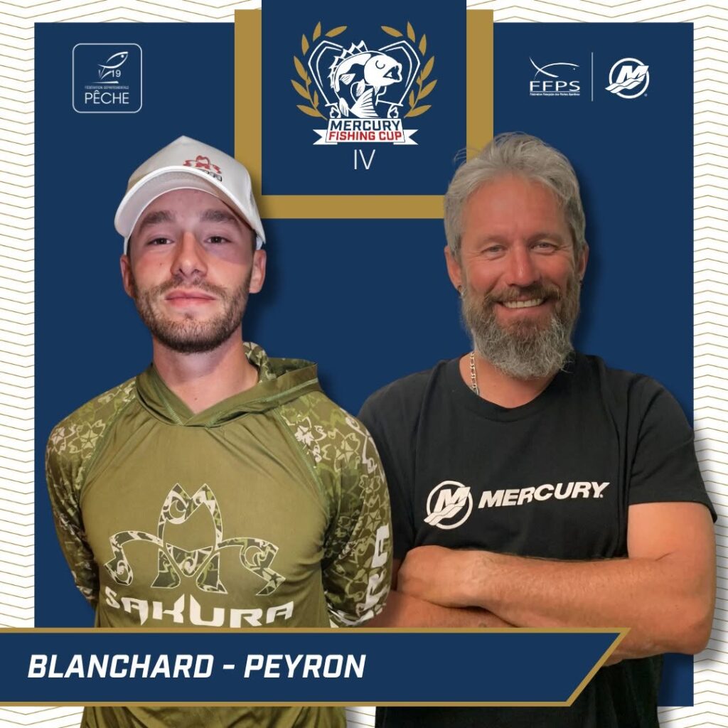 Portrait officiel de l'équipe BLANCHARD / PEYRON, engagée à la Mercury Fishing Cup IV à Bort-les-Orgues