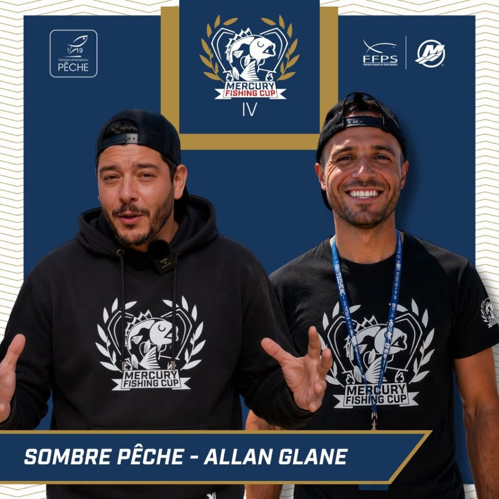 Portrait officiel de l'équipe SOMBRE PÊCHE / ALLAN GLANE, engagée à la Mercury Fishing Cup IV à Bort-les-Orgues
